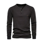 Men's Button Neck Long Sleeve Henley