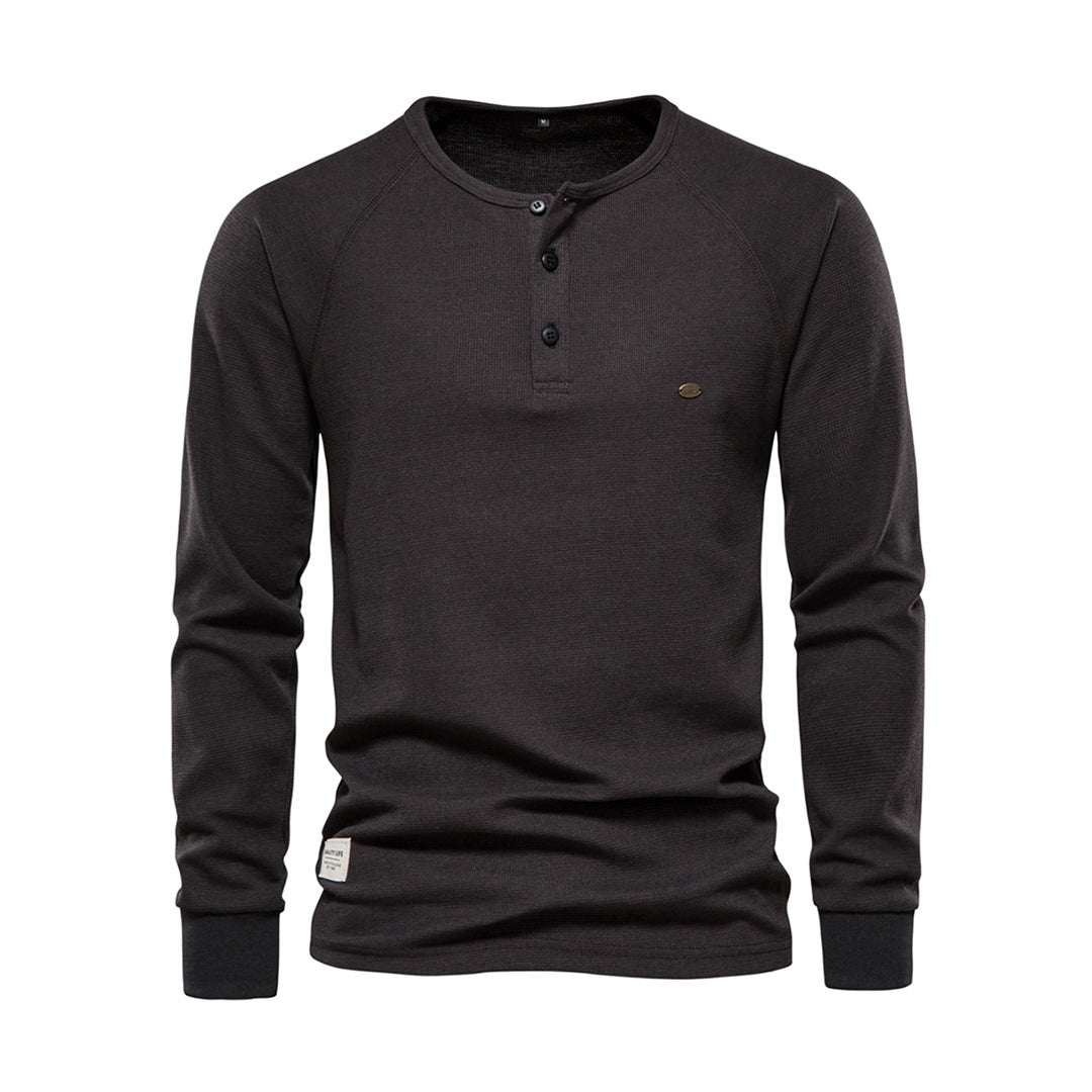 Men's Waffle Henley Shirt