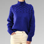 Women's Cable Yoke Roll Neck Jumper