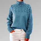 Women's Cable Yoke Roll Neck Jumper