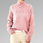 Women's Cable Yoke Roll Neck Jumper