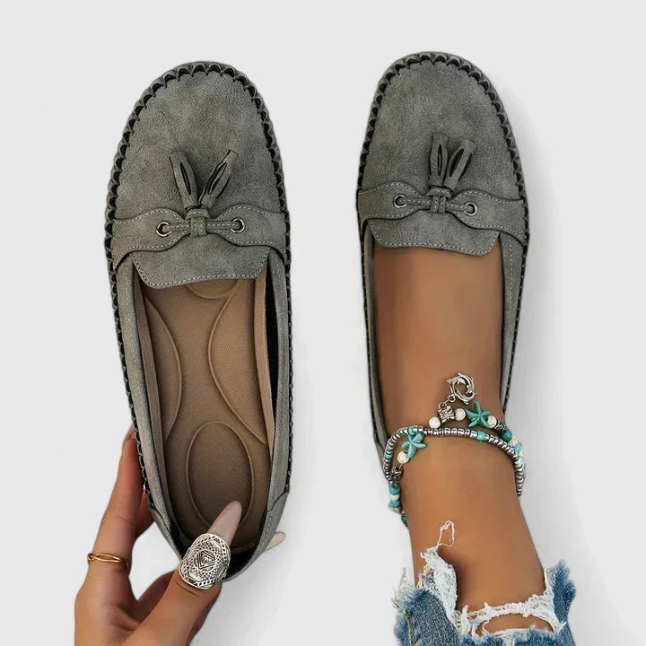 Women's Bow Suede Moccasin Loafers