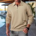 Men's Textured Half-Zip Polo Sweatshirt