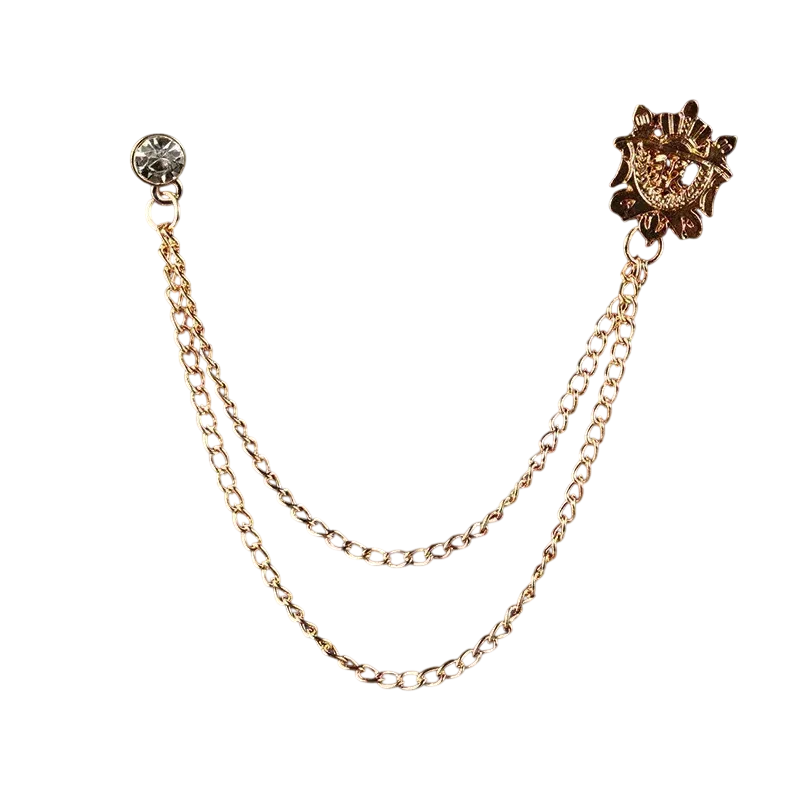 Men's Vintage Double Chain Brooch