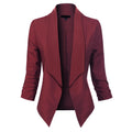 Women's Ruched-Sleeve Open-Front Blazer