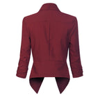 Women's Ruched-Sleeve Open-Front Blazer