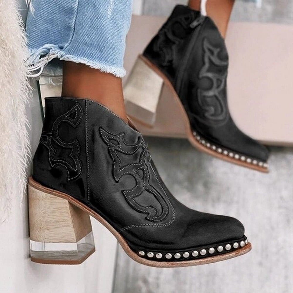Women's Western Leather Ankle Boots