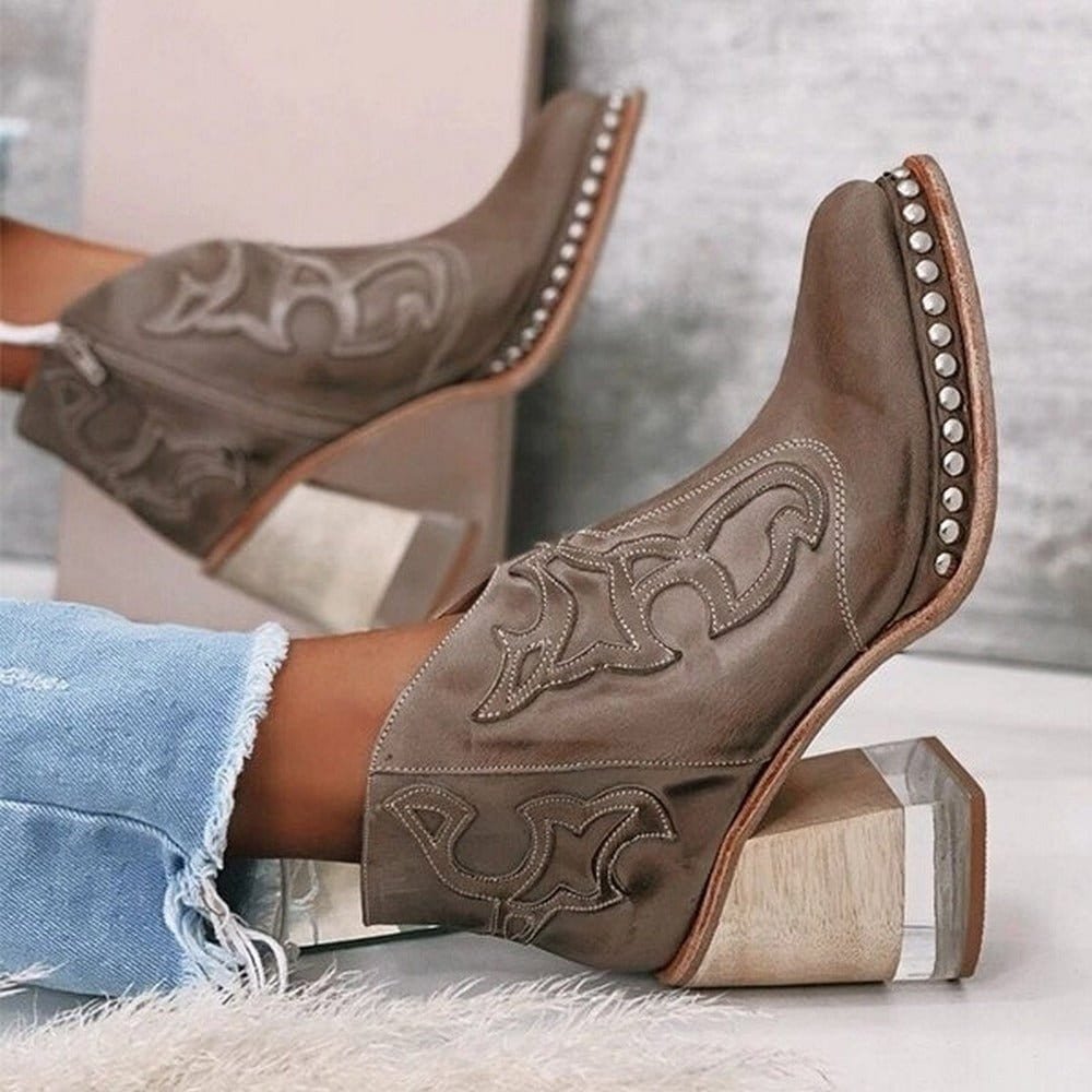 Women's Western Leather Ankle Boots
