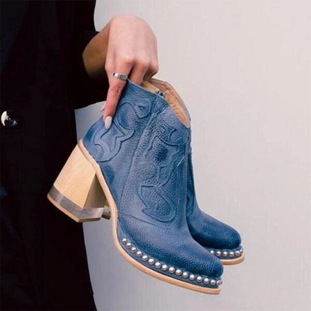 Women's Western Leather Ankle Boots