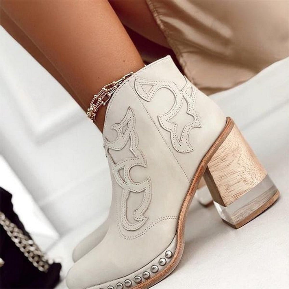 Women's Western Leather Ankle Boots