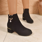 Women's Gold-Hardware Chelsea Boots