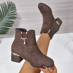 Women's Gold-Hardware Chelsea Boots