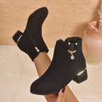 Women's Gold-Hardware Chelsea Boots