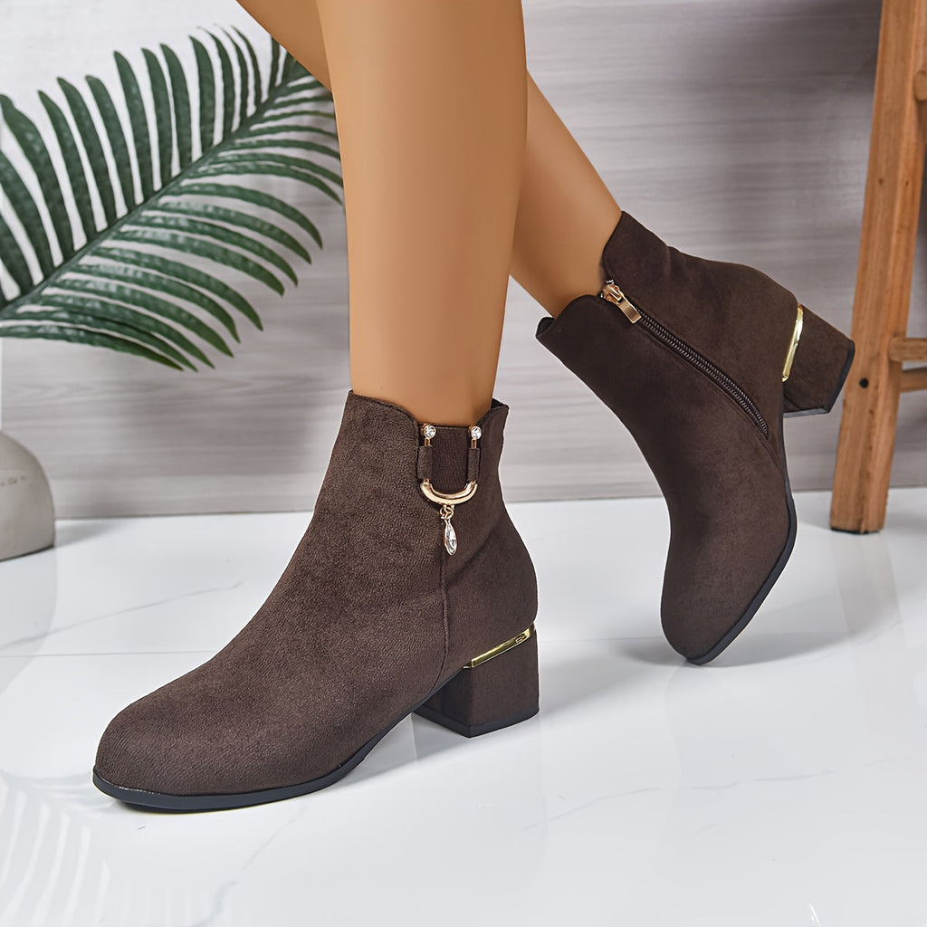 Women's Gold-Hardware Chelsea Boots