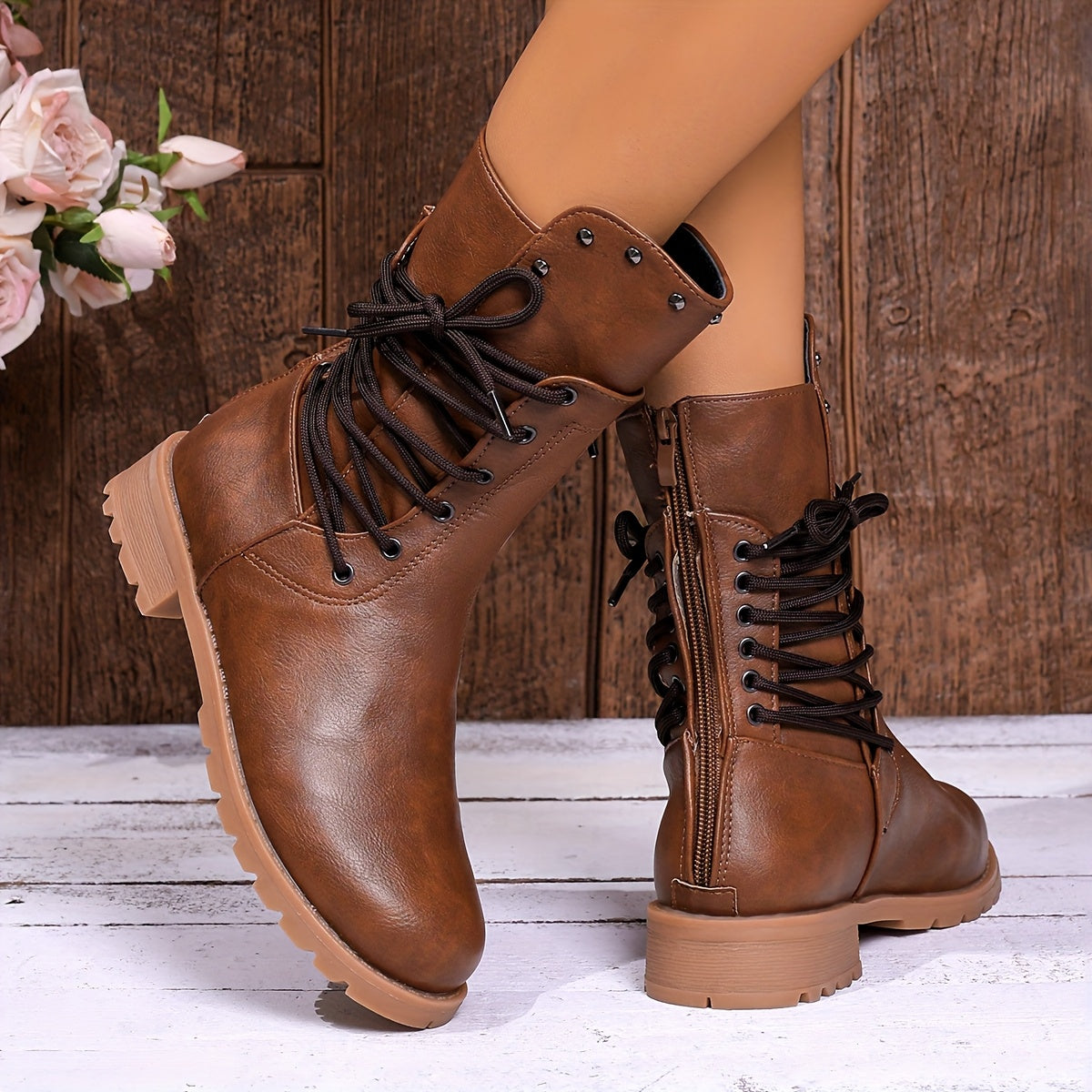 Women's Combat Lace-Up Ankle Boots