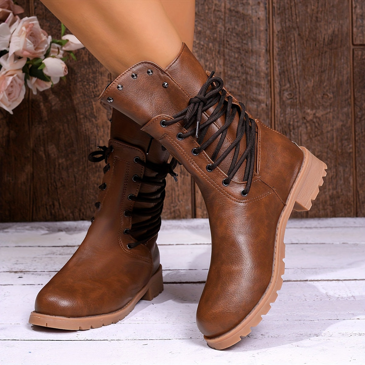Women's Combat Lace-Up Ankle Boots