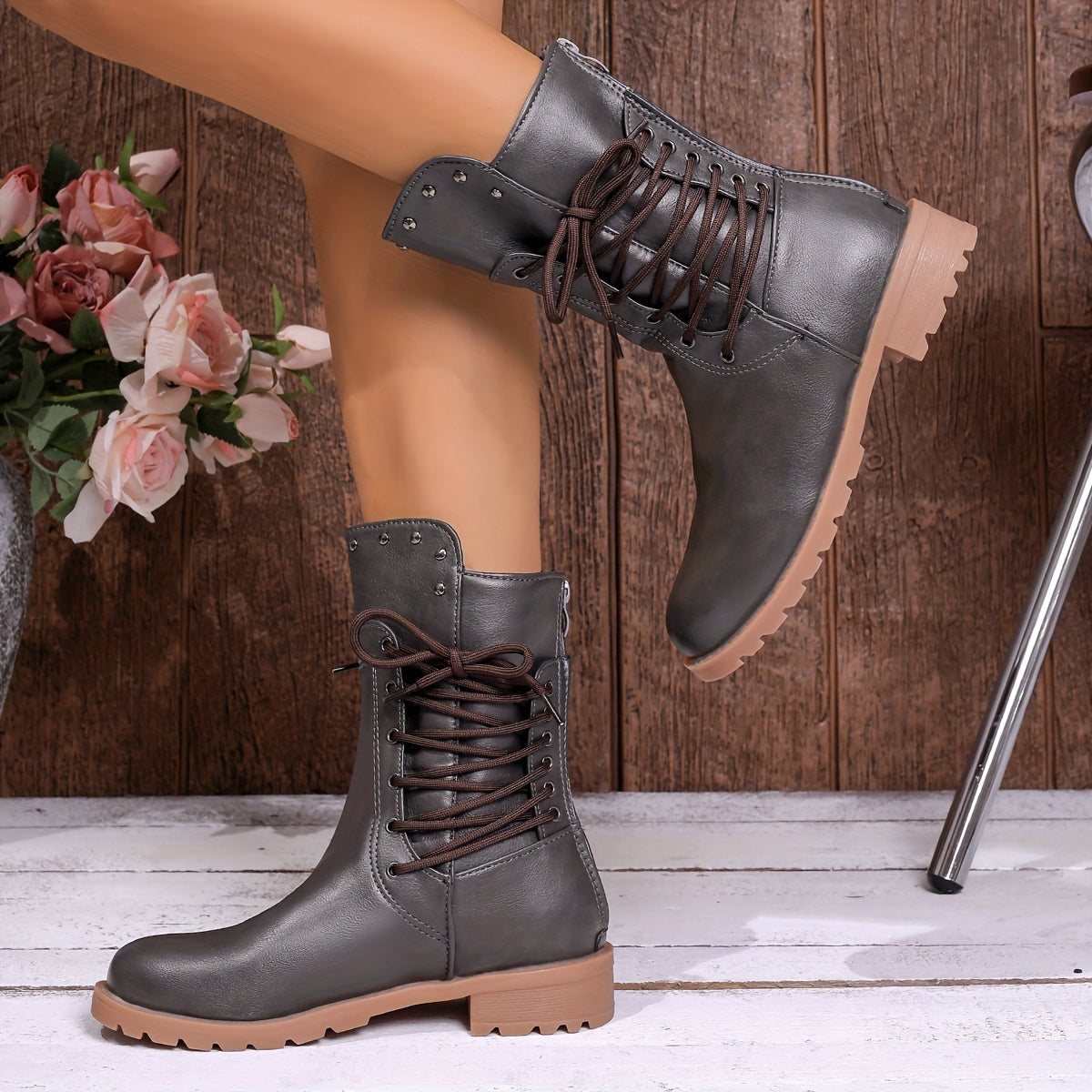 Women's Combat Lace-Up Ankle Boots