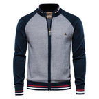 Men's Cotton Zip-Up Stand Collar Cardigan