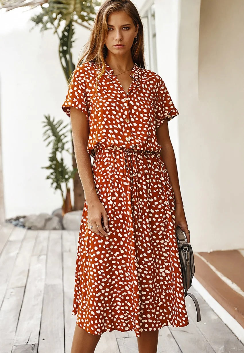 Women's Printed Midi Summer Dress
