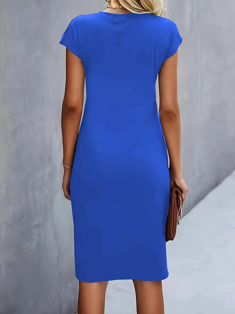 Women's Ruched Bodycon Midi Dress