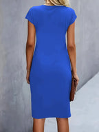 Women's Ruched Bodycon Midi Dress