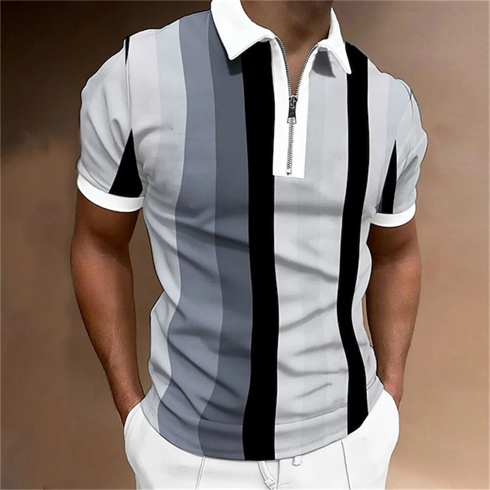 Men's Tailored Striped Polo Shirt