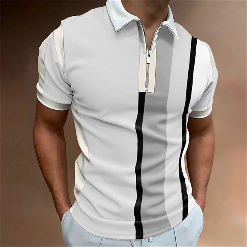 Men's Tailored Striped Polo Shirt