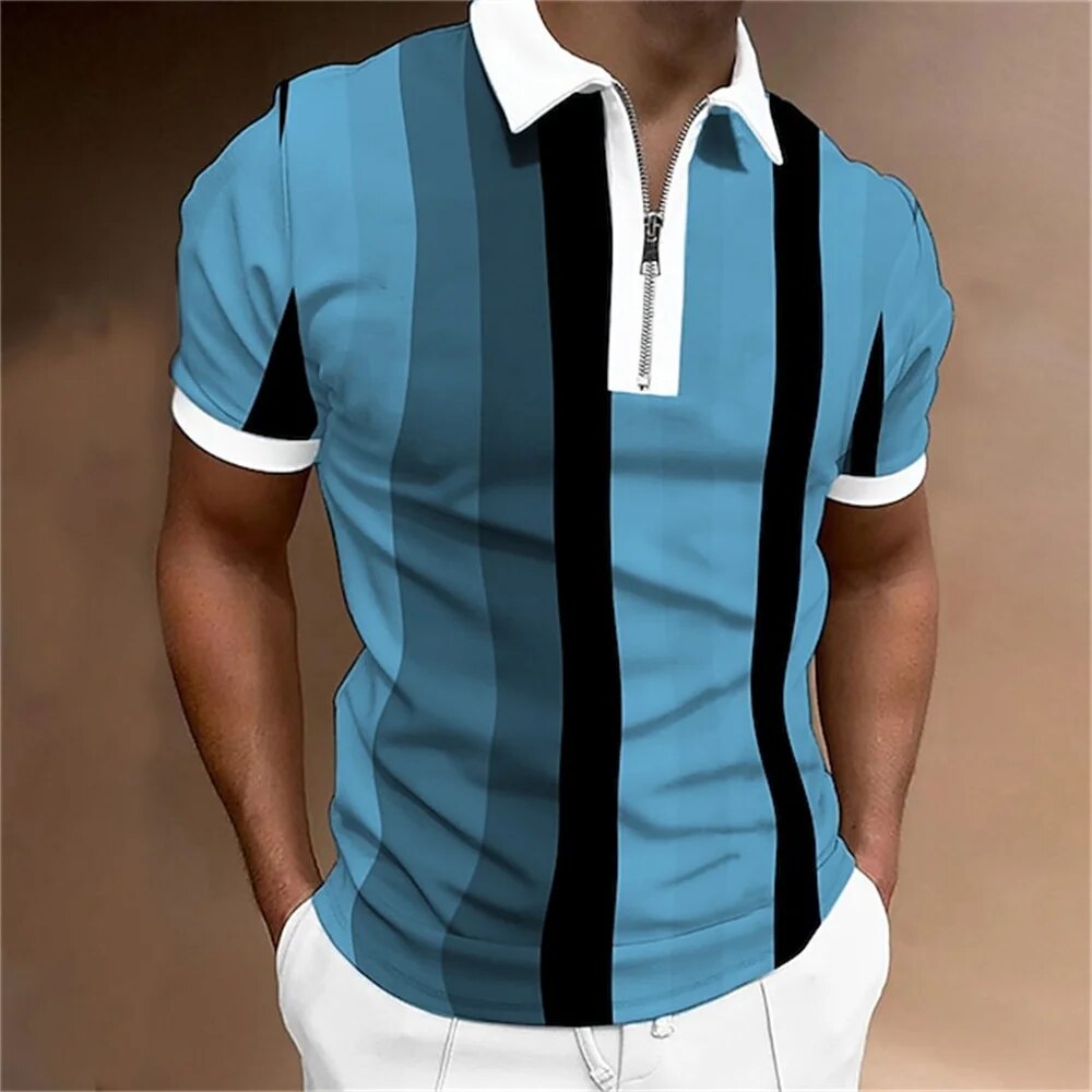 Men's Tailored Striped Polo Shirt