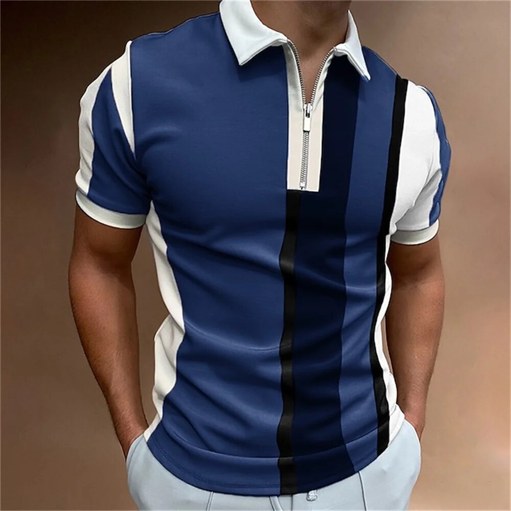 Men's Tailored Striped Polo Shirt