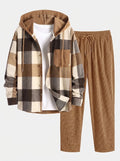 Men's Hooded Corduroy Trouser Set