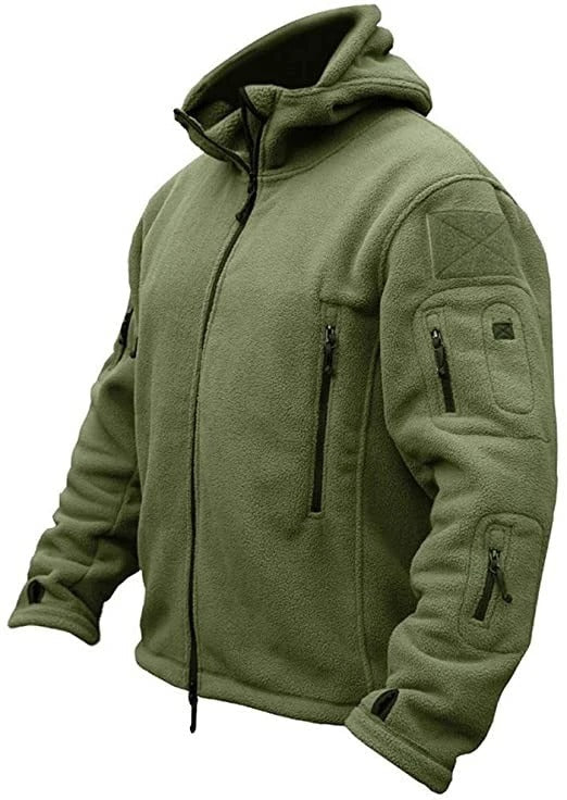 Men's Hooded Multi Pocket Fleece Jacket