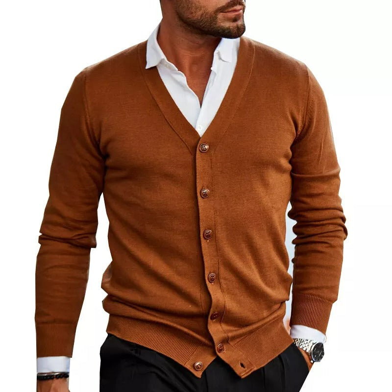 Men's V Neck Button Cardigan