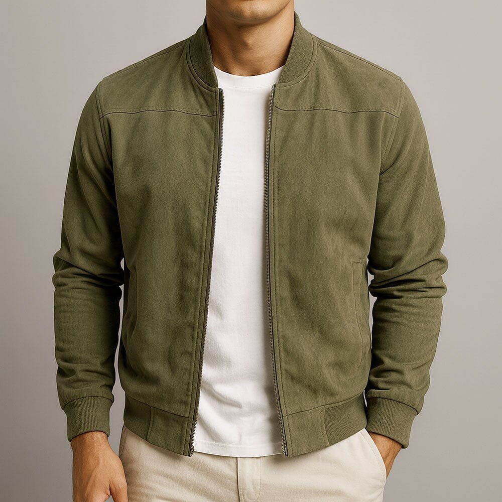 Men's Refined Suede Bomber Jacket