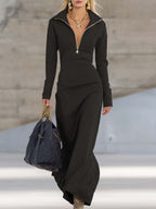 Women's Half-Zip Maxi Dress