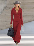 Women's Half-Zip Maxi Dress