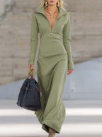 Women's Half-Zip Maxi Dress