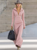 Women's Half-Zip Maxi Dress