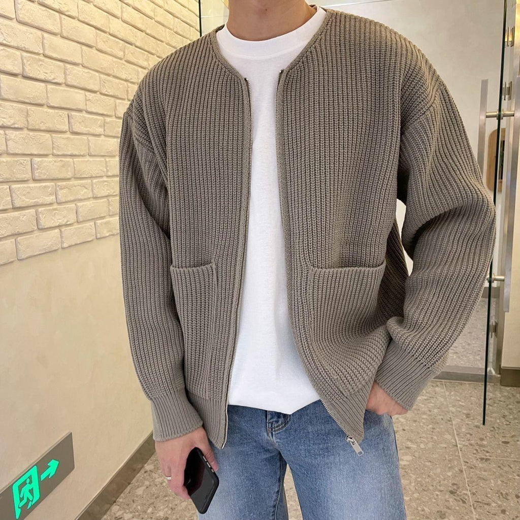 Men's High Collar Knit Jumper