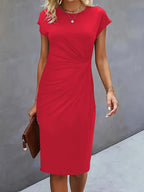 Women's Ruched Bodycon Midi Dress