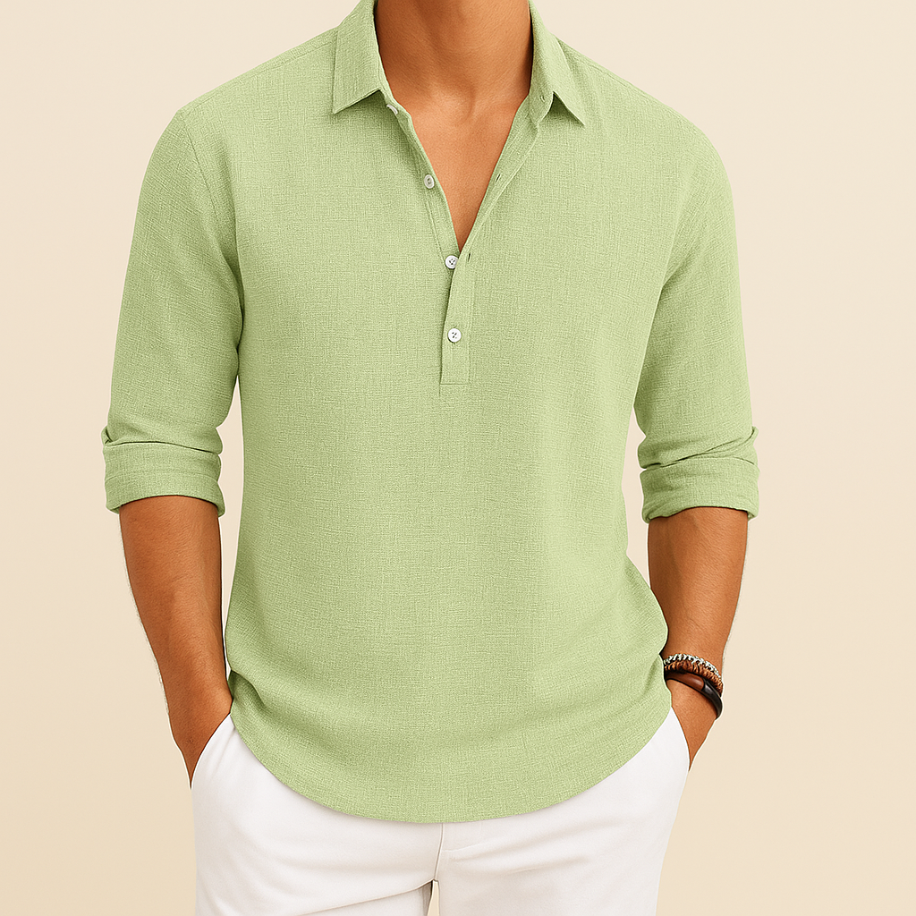 Men's Relaxed Fit Long Sleeve Polo