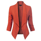 Women's Ruched-Sleeve Open-Front Blazer
