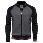 Men's Cotton Zip-Up Stand Collar Cardigan