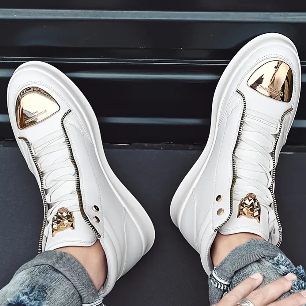 Men's Metallic Toe High-Top Trainers