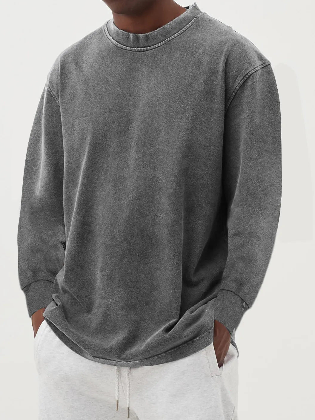 Men's Dropped Shoulder Crew Neck Jumper