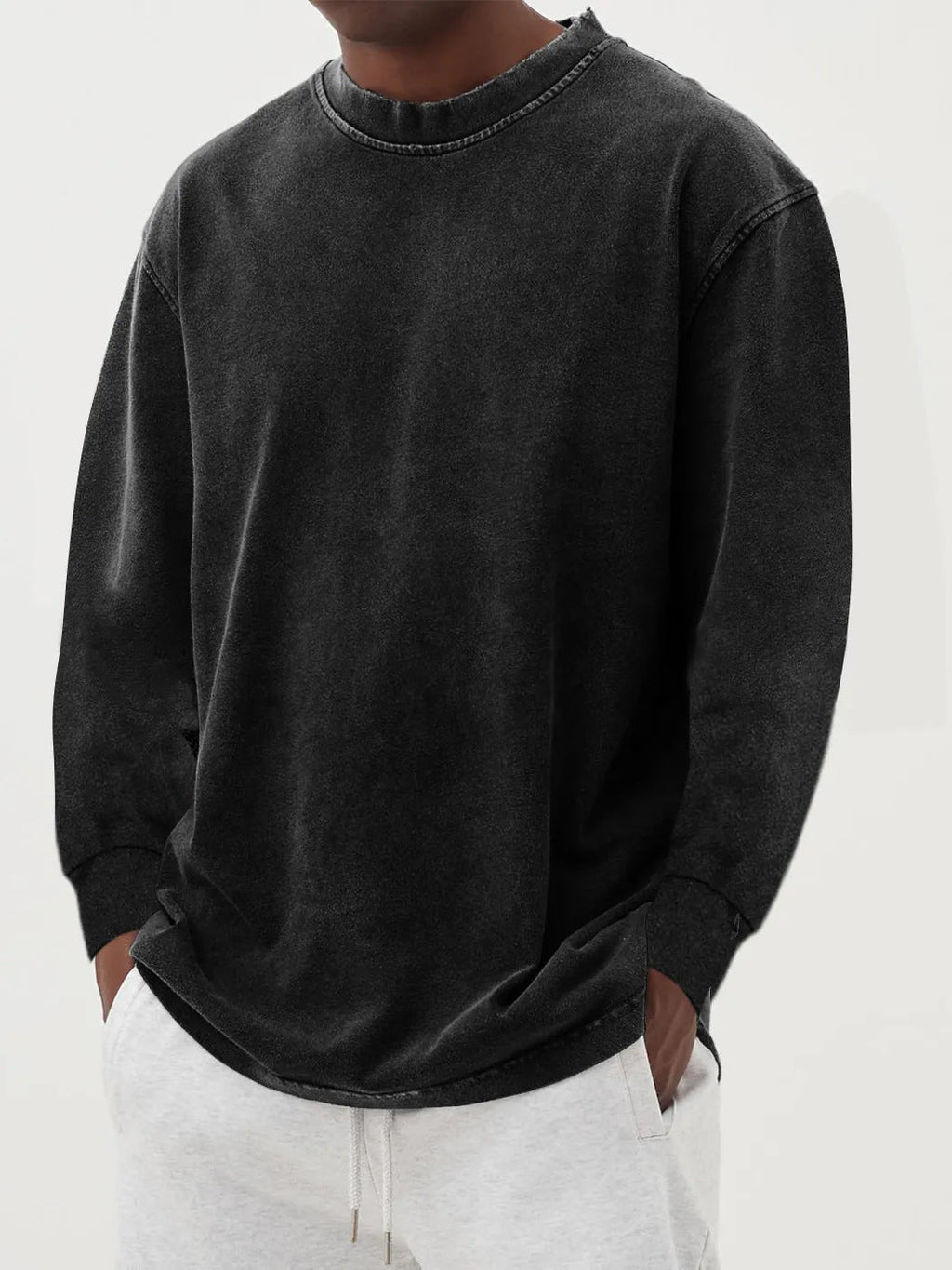 Men's Dropped Shoulder Crew Neck Jumper