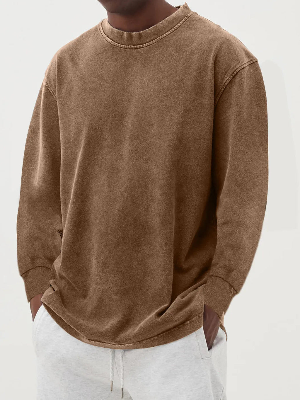 Men's Dropped Shoulder Crew Neck Jumper