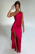 Women's Ruched One-Shoulder Maxi Dress