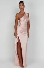 Women's Ruched One-Shoulder Maxi Dress
