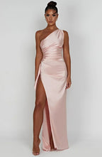 Women's Ruched One-Shoulder Maxi Dress