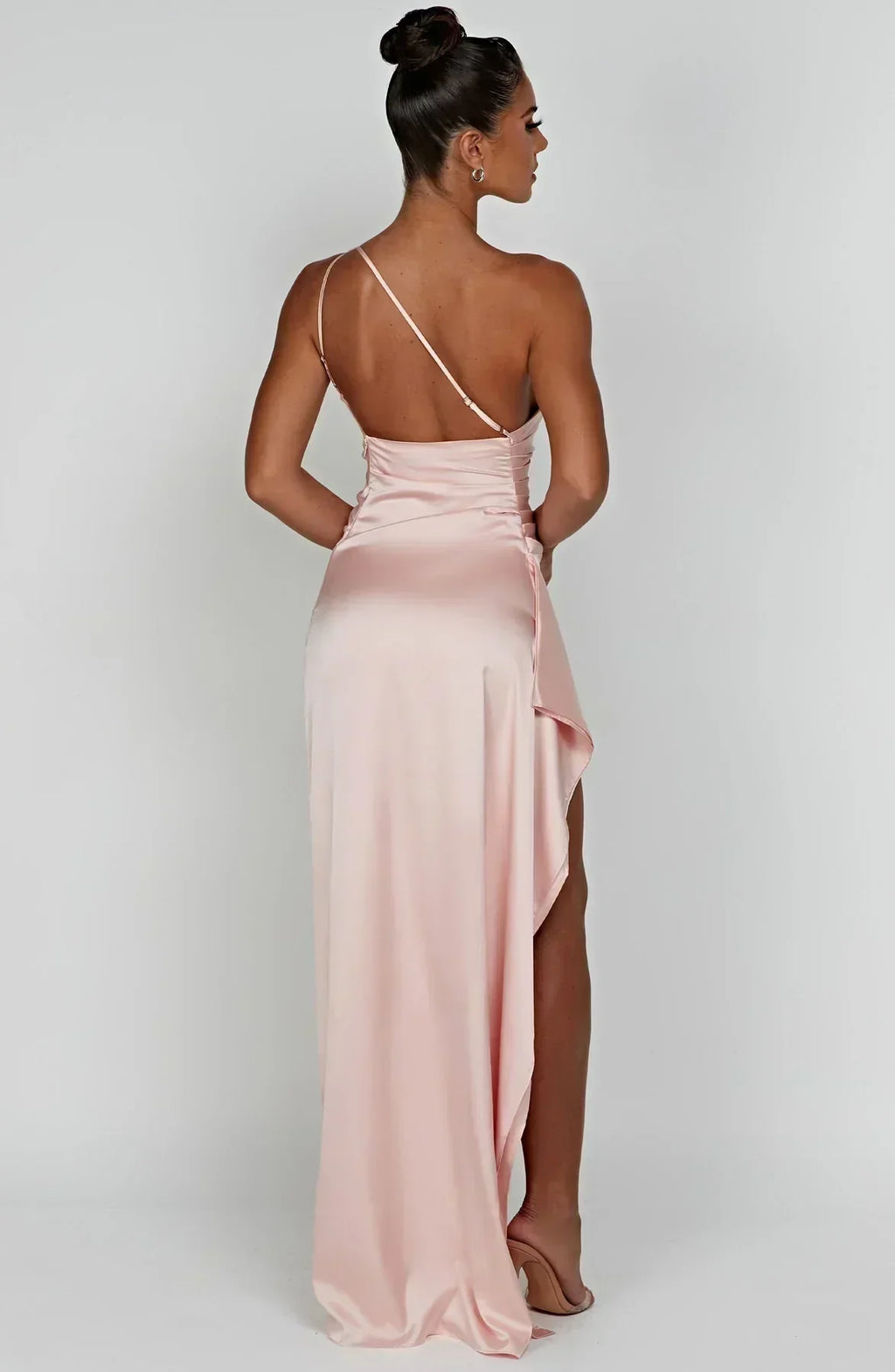 Women's Ruched One-Shoulder Maxi Dress